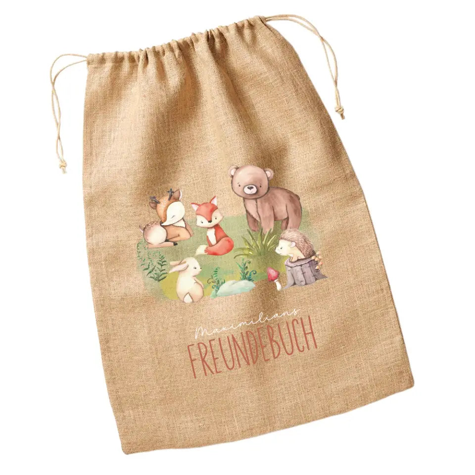 Jutebeutel "Waldtiere"