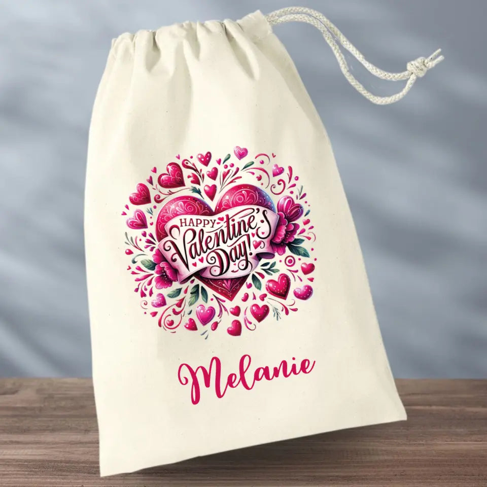 Geschenkbeutel "Herz - Happy Valentines Day"