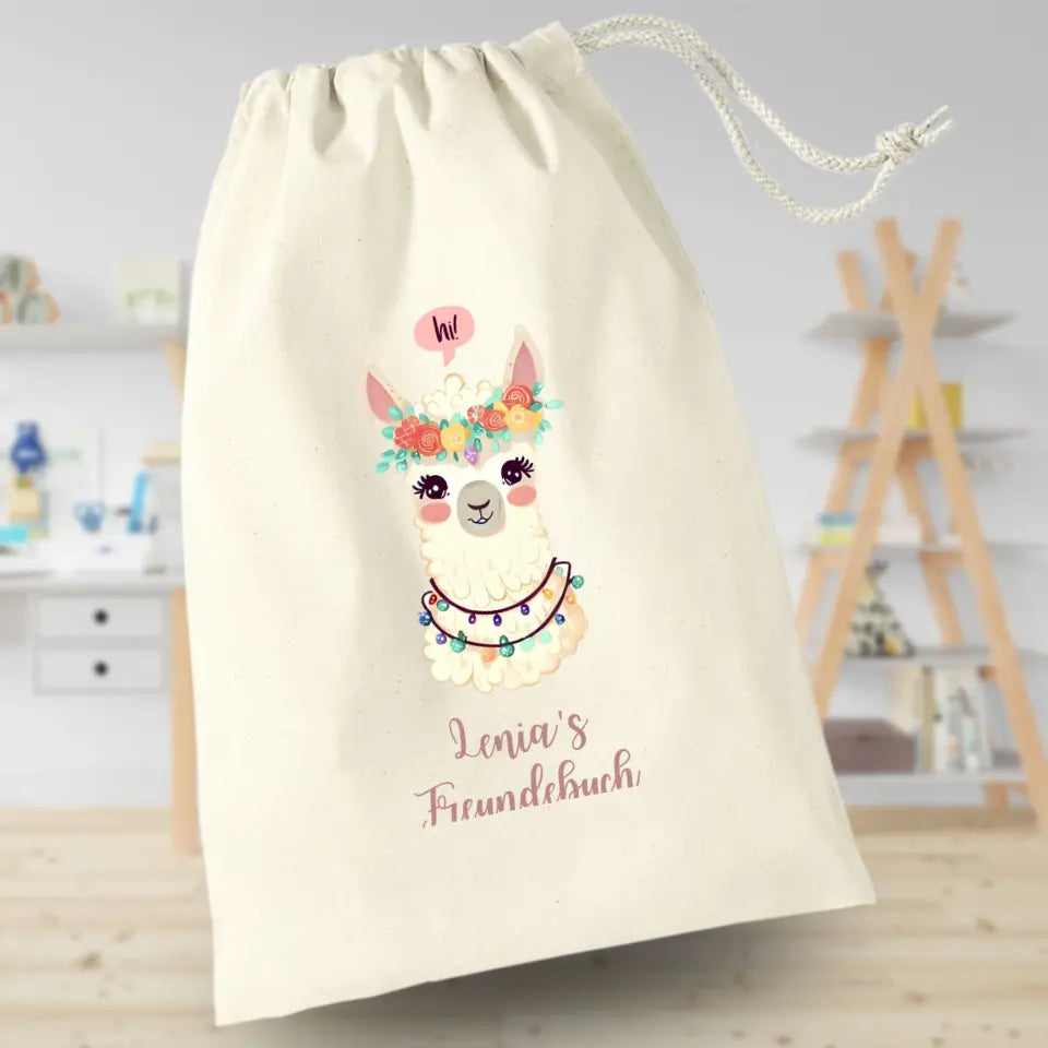 Freundebuchbeutel - Lama