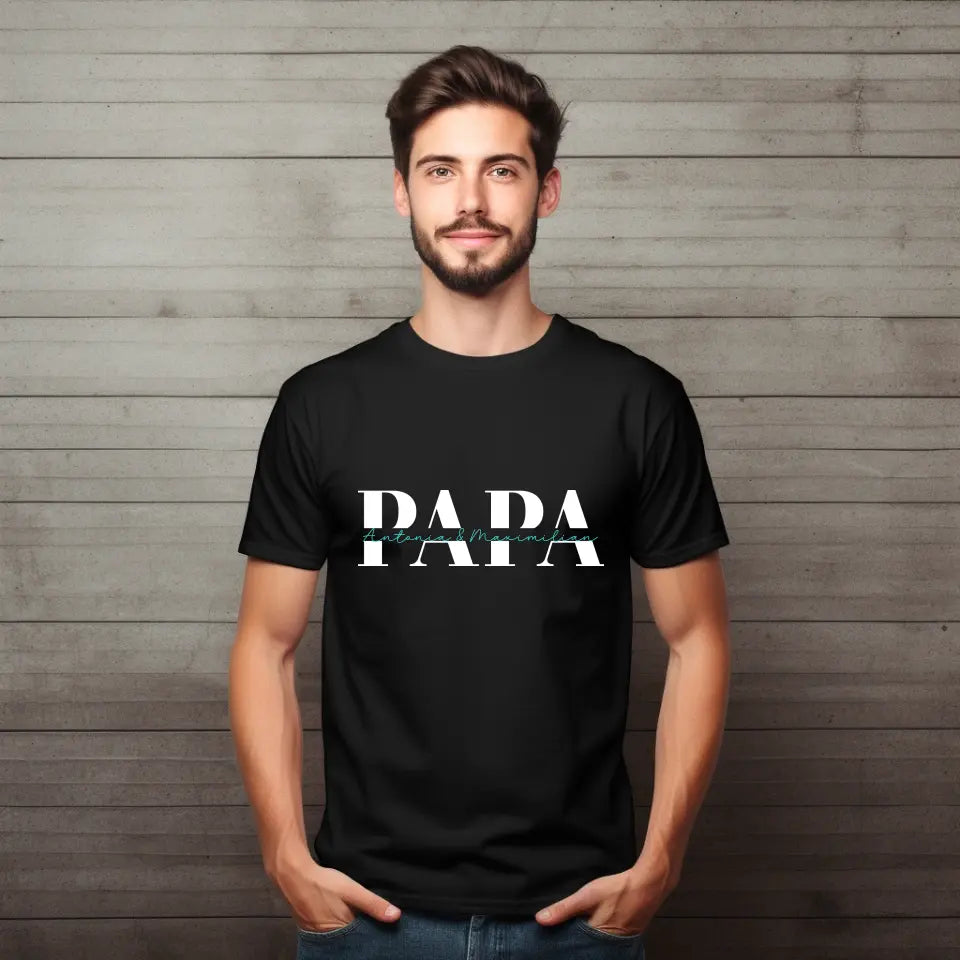 Herrenshirt "Papa Split Monogram weiß"