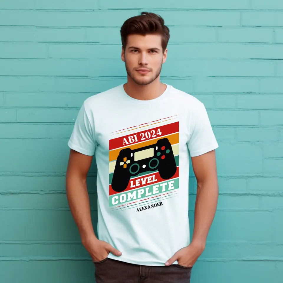 Abschluss T-Shirt "Abi - Level Complete"