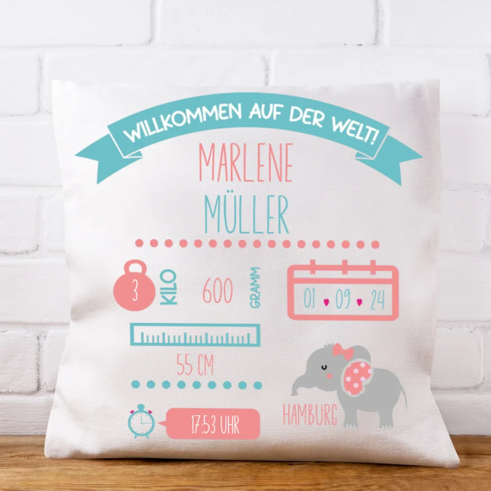 Kissen "Baby Elefant girl"