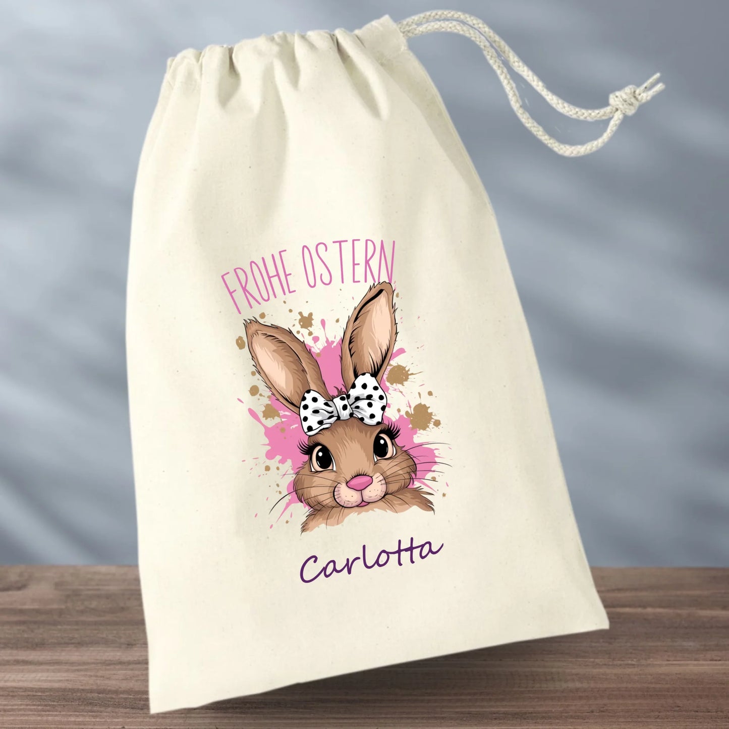 Geschenkbeutel "Osterhase Schleife"
