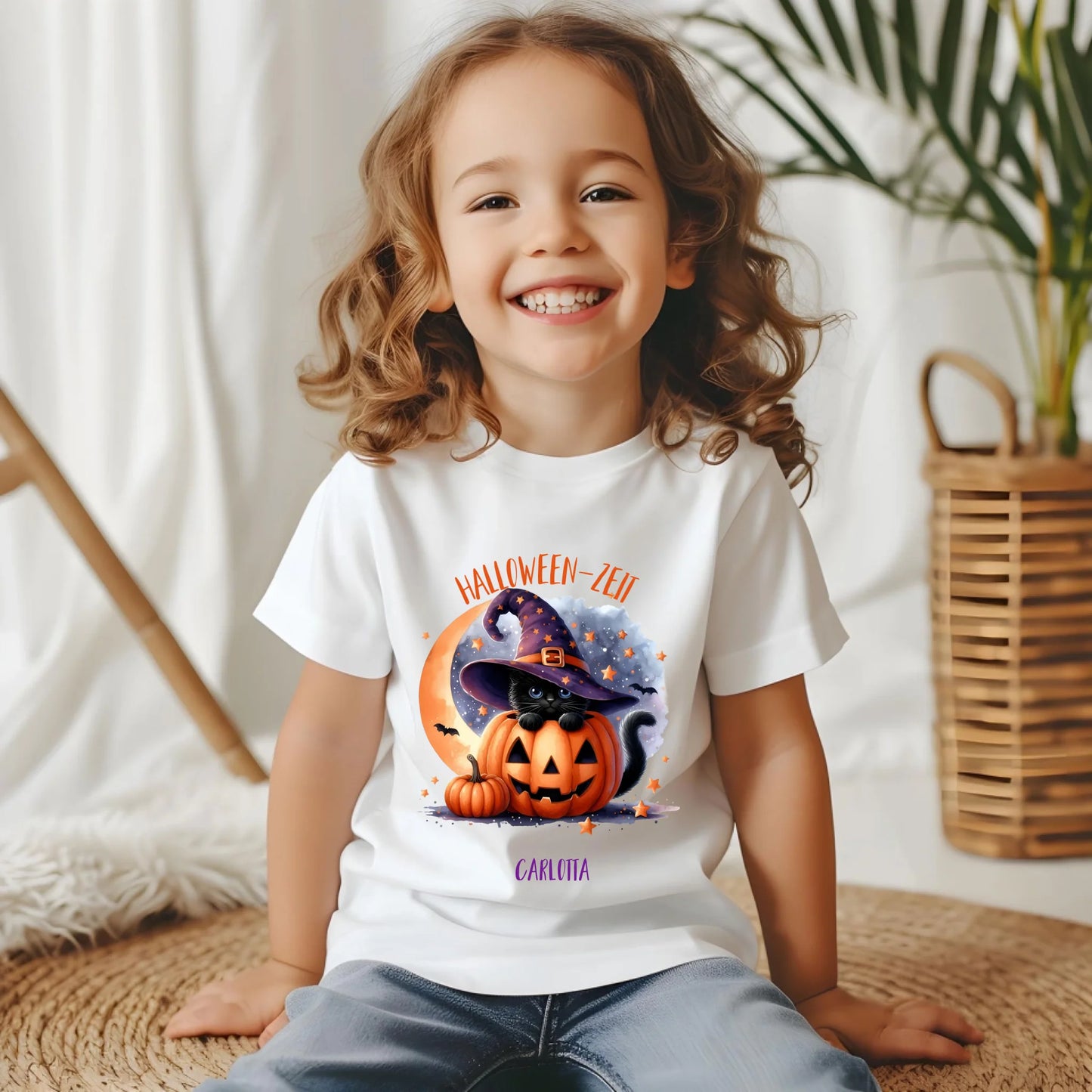 Kindershirt "Halloween Katze"