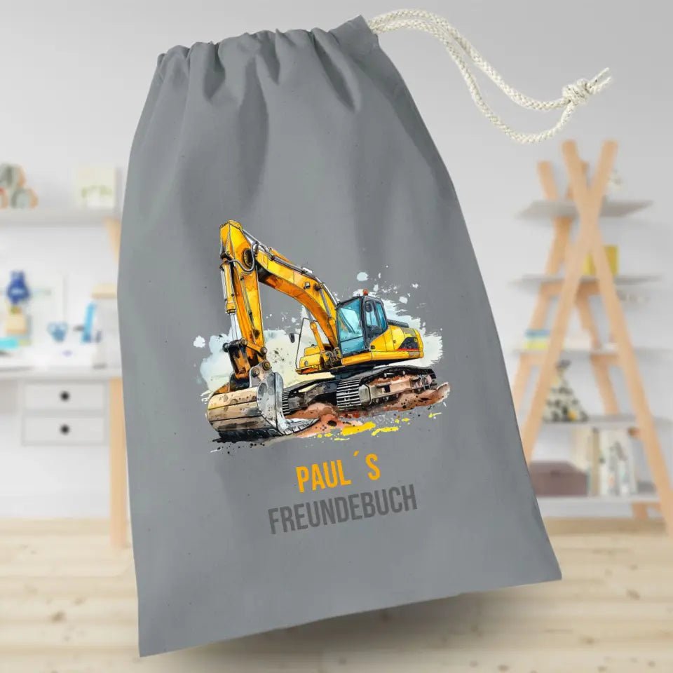 Freundebuchbeutel - Bagger - Feewittchen