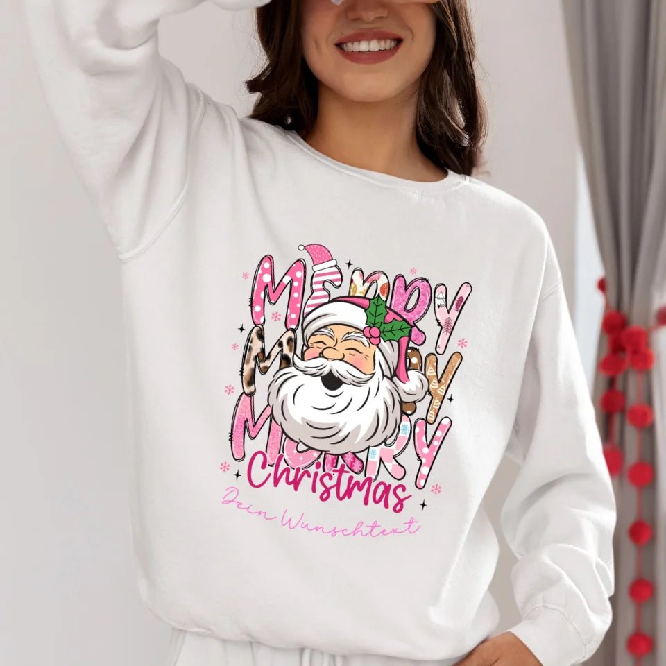 Pullover - Weihnachten Pink Santa Claus - Feewittchen
