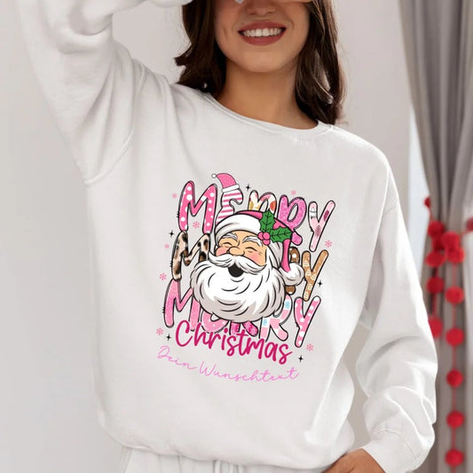 Pullover - Weihnachten Pink Santa Claus - Feewittchen