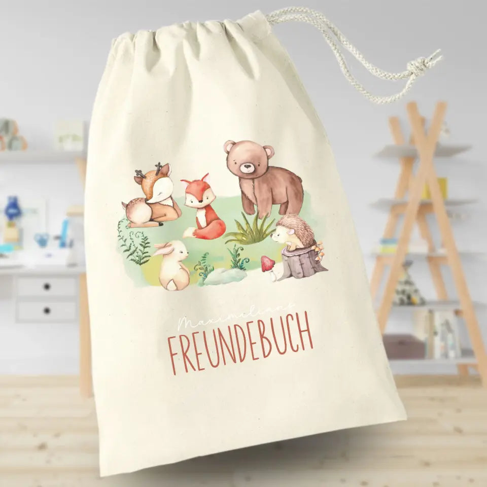Freundebuchbeutel - Waldtiere