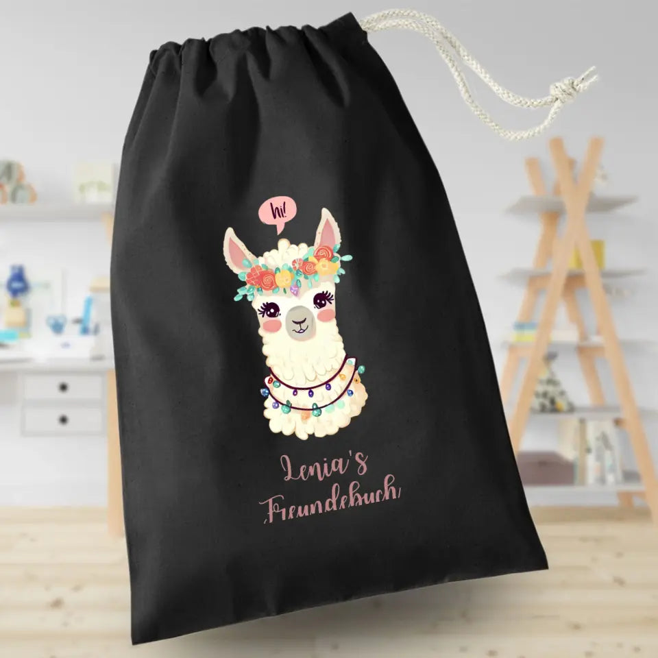 Freundebuchbeutel - Lama