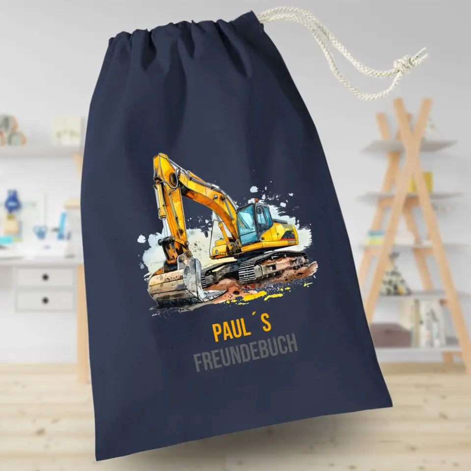 Freundebuchbeutel - Bagger