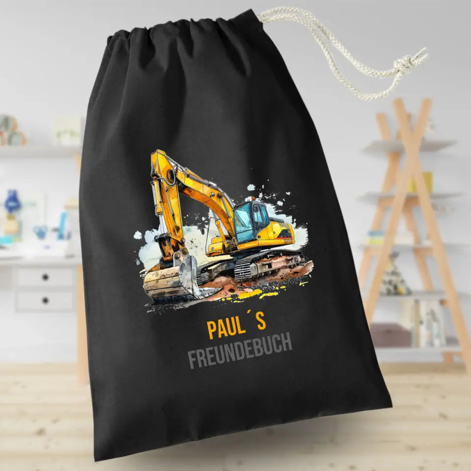 Freundebuchbeutel - Bagger