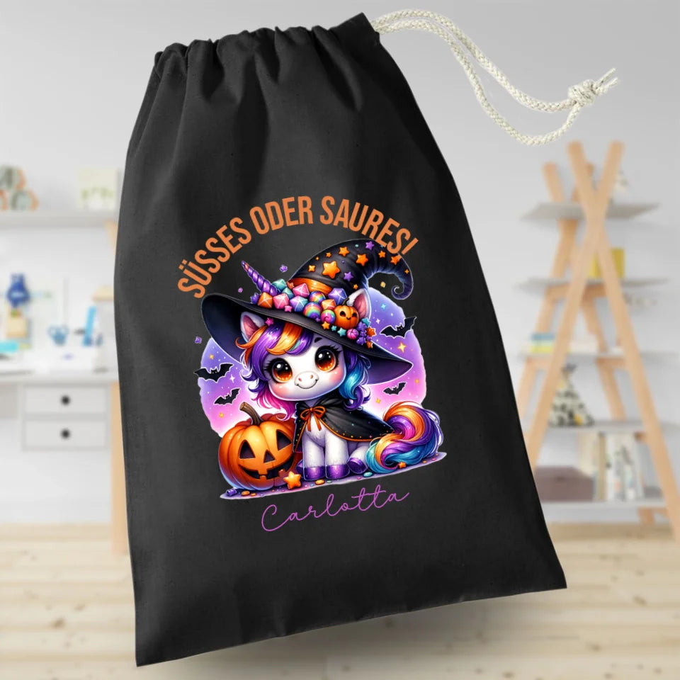 Halloween Sammelbeutel "Hexeneinhorn"