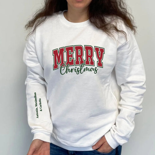 Pullover - Merry Christmas mit Ärmeldruck