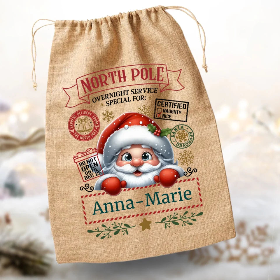 Geschenkbeutel Weihnachten "Weihnachtsmann North Pole"