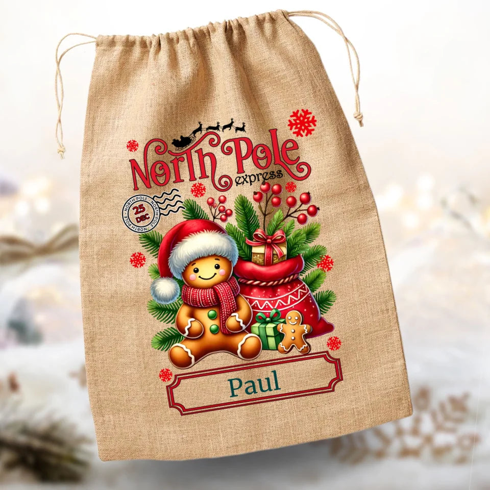 Weihnachten Geschenkbeutel "Lebkuchen North Pole"