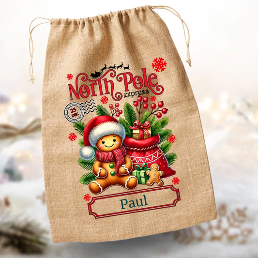 Weihnachten Geschenkbeutel "Lebkuchen North Pole"