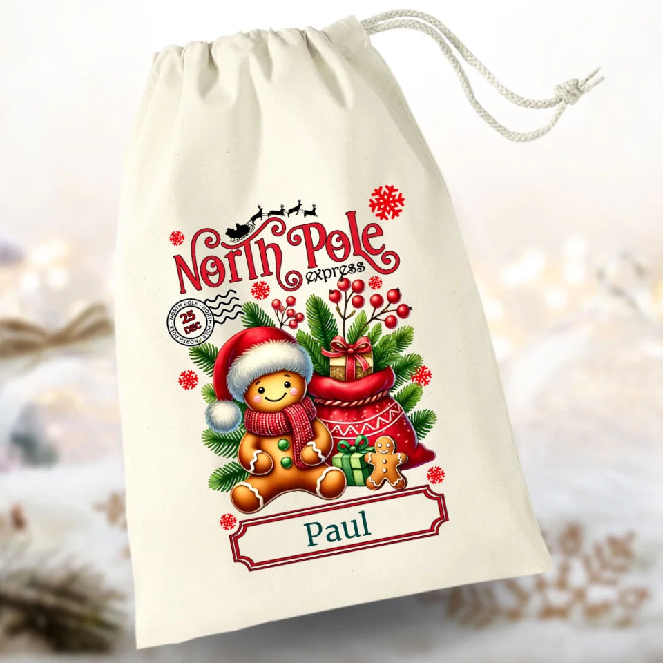 Weihnachten Geschenkbeutel "Lebkuchen North Pole"