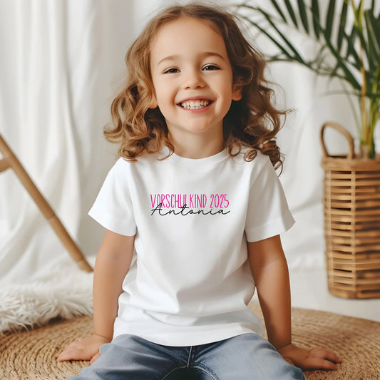 Kindershirt - Vorschulkind Schrift rosa