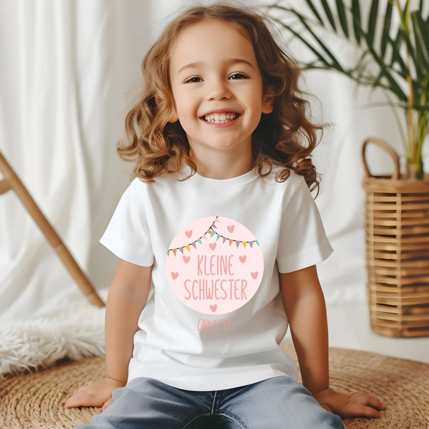 Kinder T-Shirt - Kleine Schwester Button