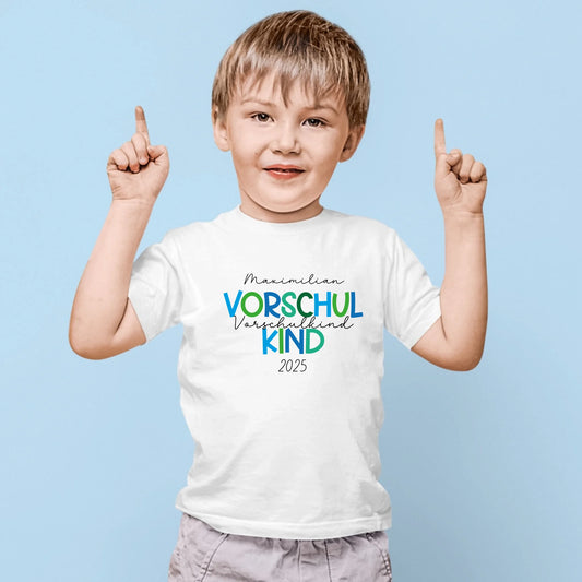 Kindershirt Vorschulkind bunt-blau