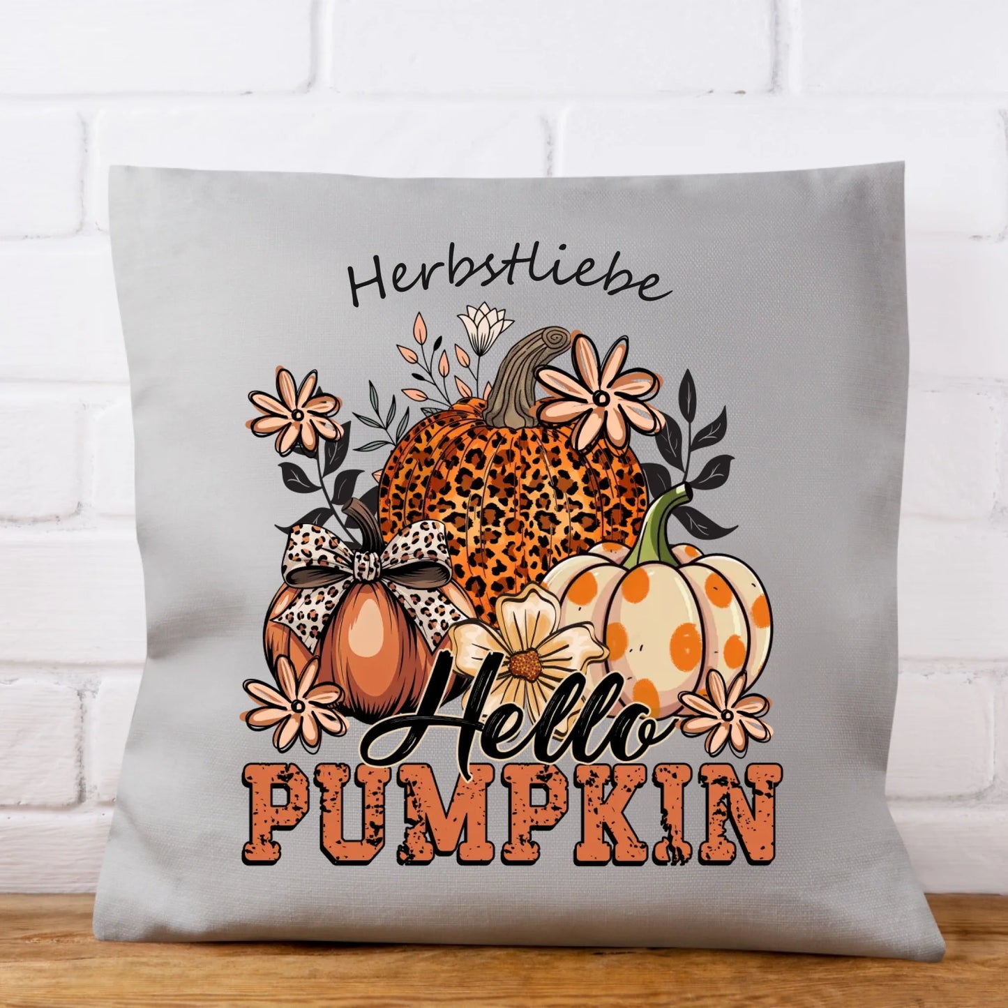 Halloween Kissen "Kürbisblumen"