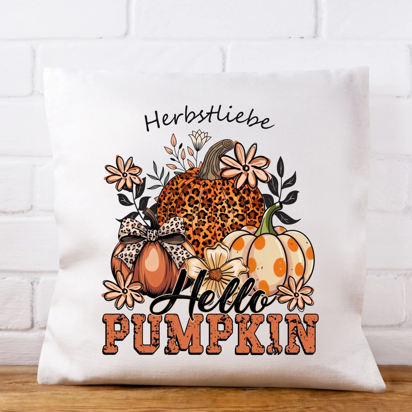 Halloween Kissen "Kürbisblumen"