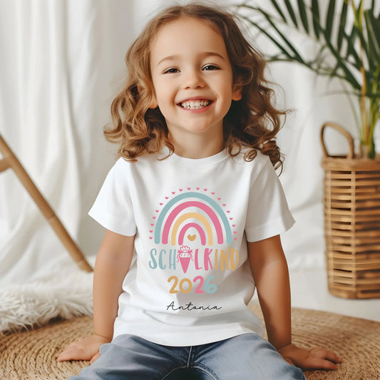 Kindershirt - Schulkind Regenbogen bunt