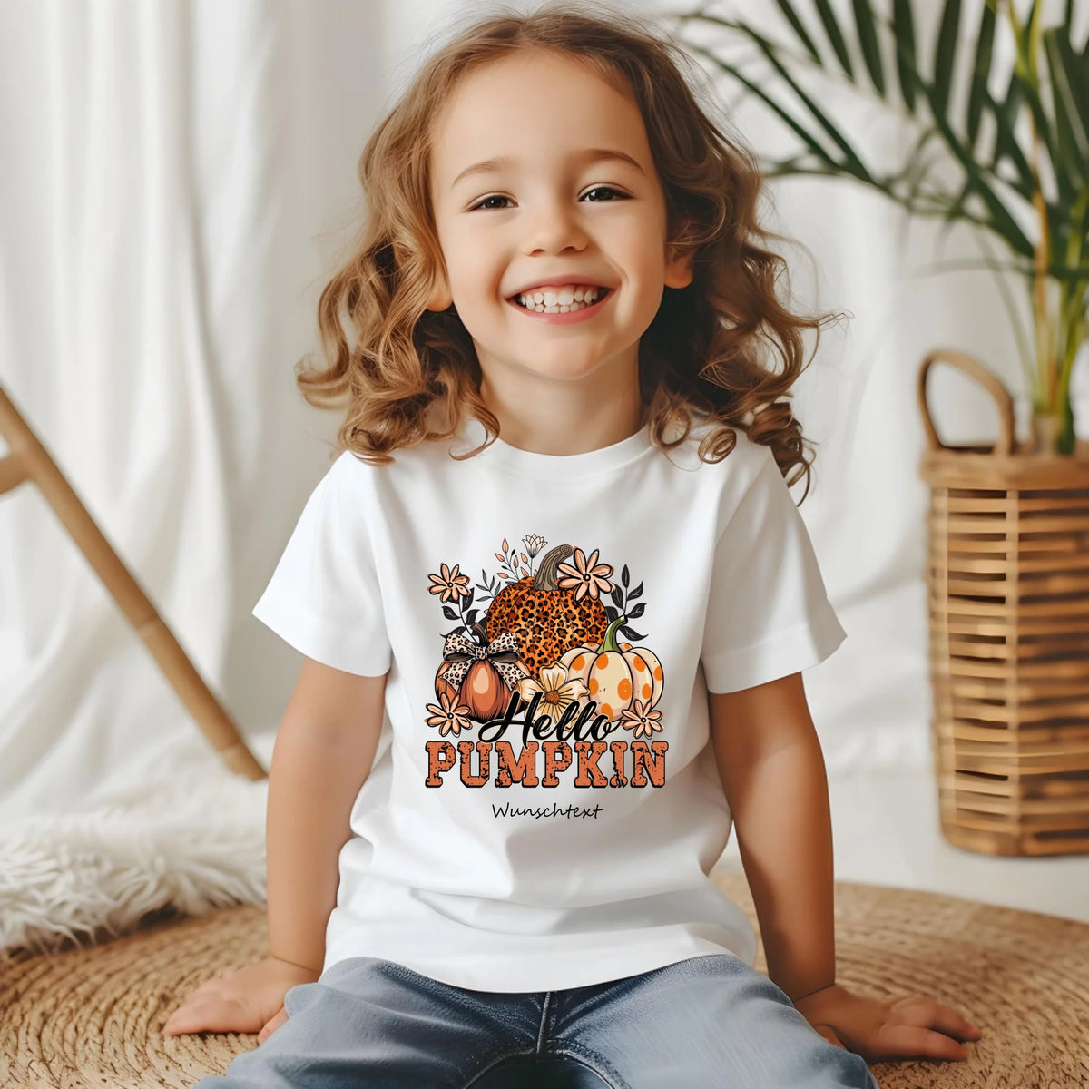 Halloween Langarmshirt Mädachen "Kürbisblumen"