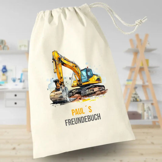 Freundebuchbeutel - Bagger - Feewittchen