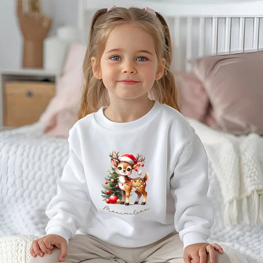 Kinder Pullover Weihnachten Rentier - Feewittchen