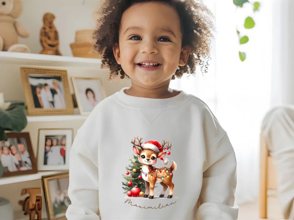 Kinder Pullover Weihnachten Rentier - Feewittchen