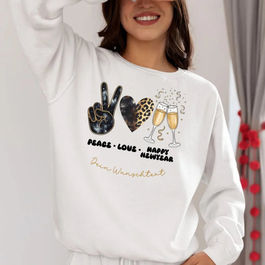 Pullover - Peace, Love, Happy New Year - Feewittchen